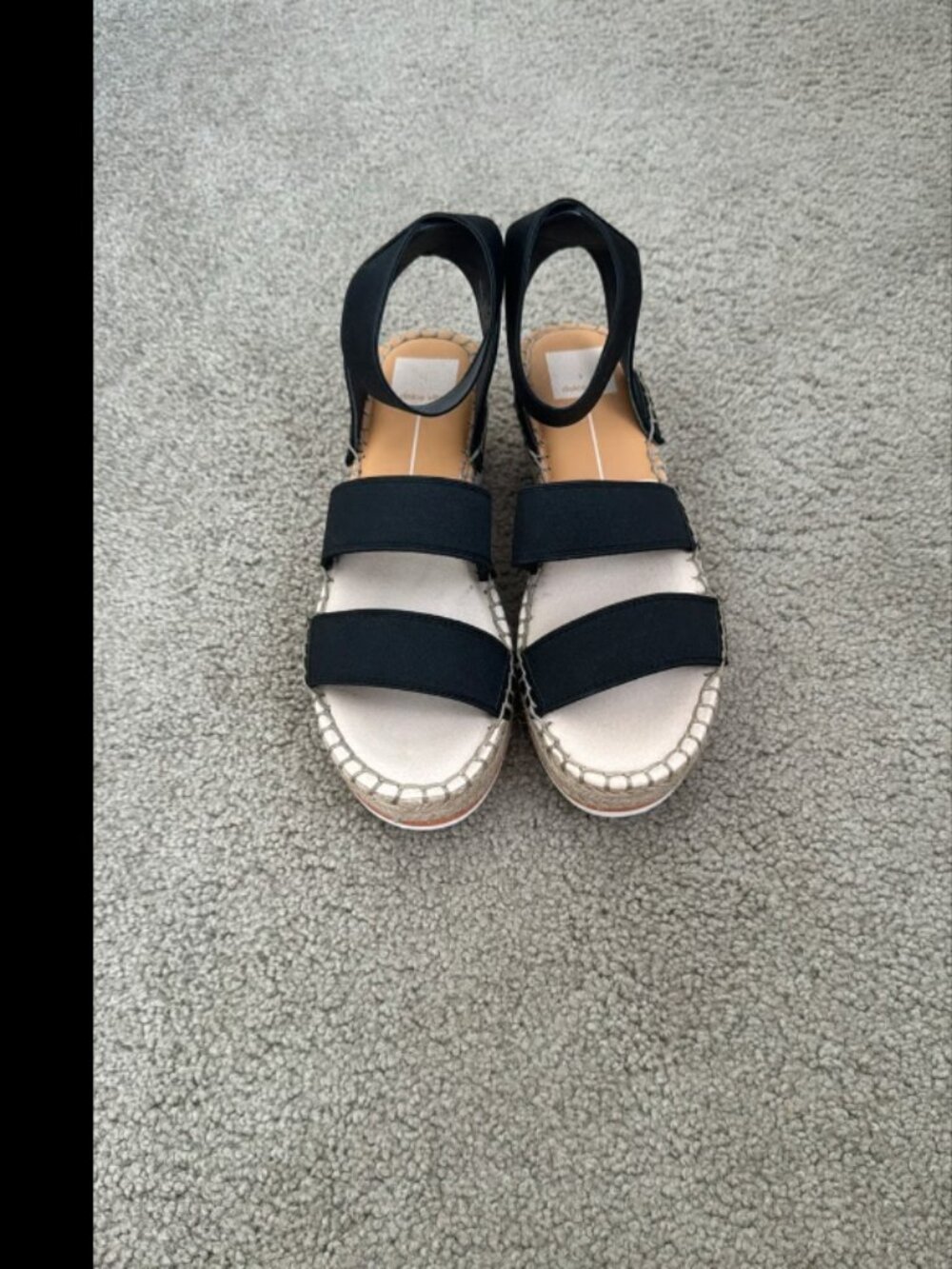 Dolce Vita Womens Sandals Lury Espadrille Wedge Strappy Preppy Black Sz 8